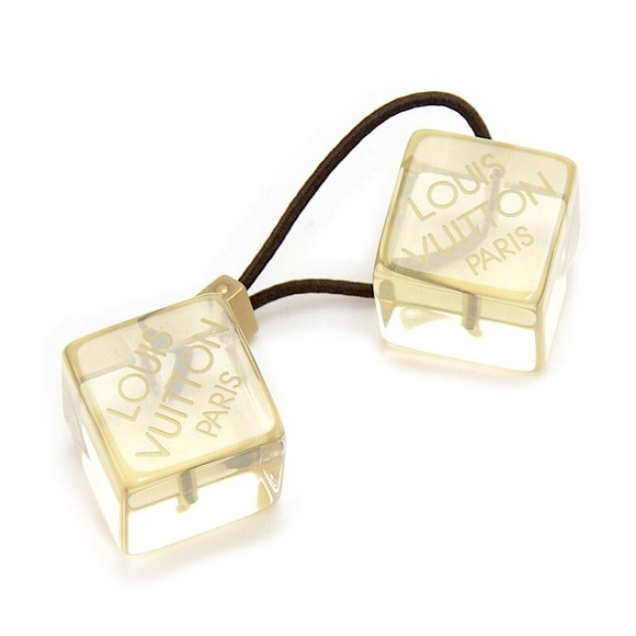 Louis Vuitton Vintage Lucite Translucent Hair Tie Bobble Set With Mini Pouch Bag - Picture 2 of 10